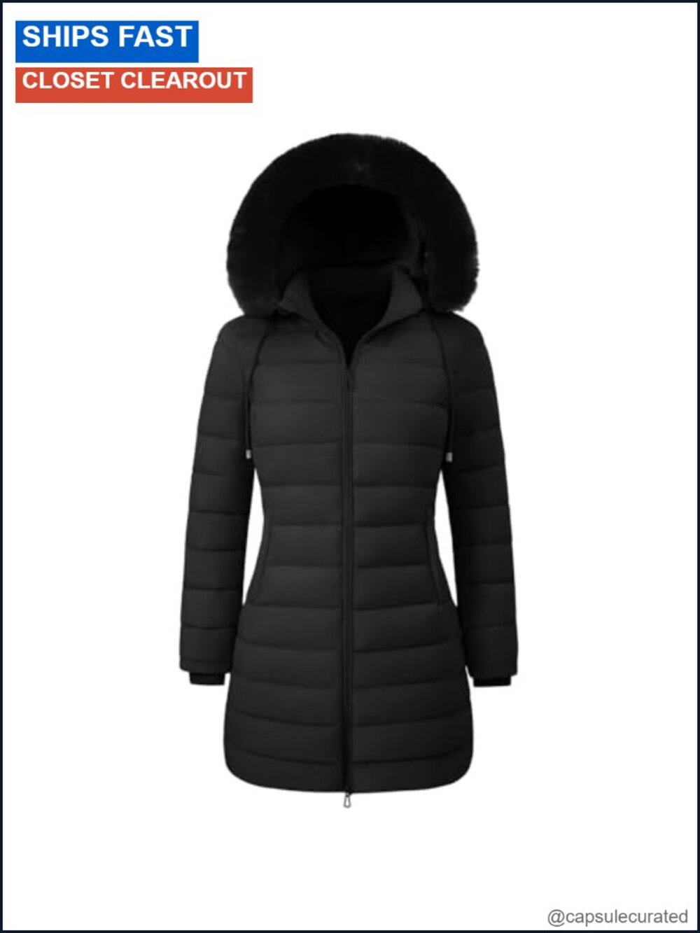 Women's Winter Puffer Coat Fleece Lined Mid Length Parka Hooded Warm